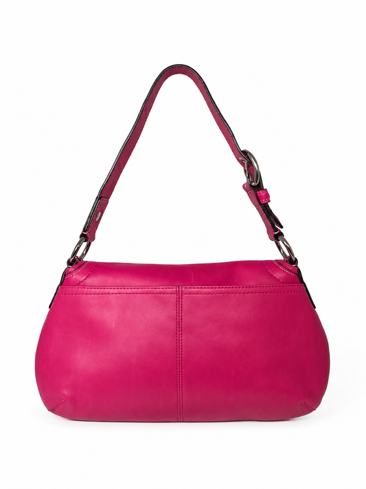 Vintage Coach Soho Pink Leather Flap Shoulder Bag