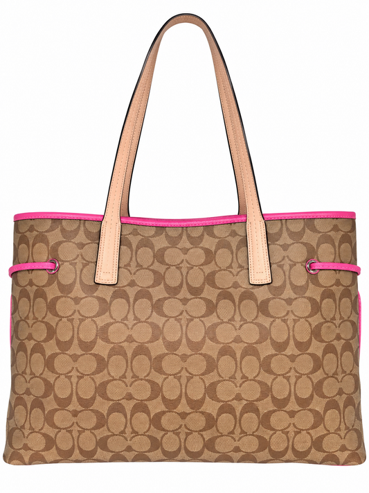 Coach Signature Stripe Drawstring Carryall Tote bag