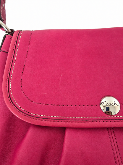 Vintage Coach Soho Pink Leather Flap Shoulder Bag