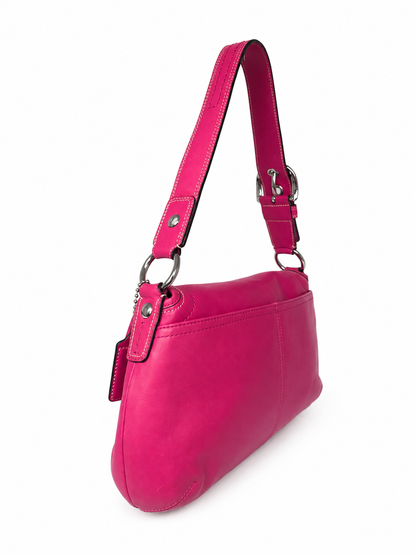 Vintage Coach Soho Pink Leather Flap Shoulder Bag