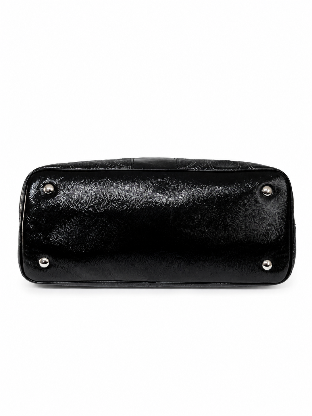 Coach Signature Stitched Patent Leather Kisslock Tote