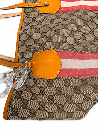 Gucci Jolie GG Canvas Web Stripe Tote Bag