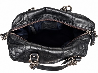Coach Ashley Satchel in Dark grey Crocodile-embossed leather