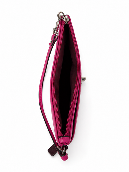 Coach Park Pebbled Leather Turnlock Wristlet