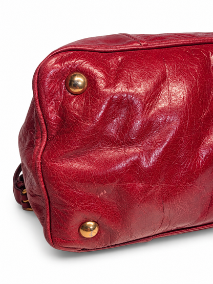 Miu Miu Vitello Shine Double Zip Tote Bag