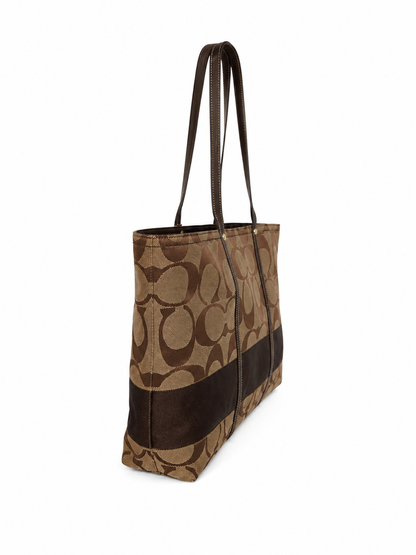 Vintage Coach Heritage Signature Stripe Tote Bag