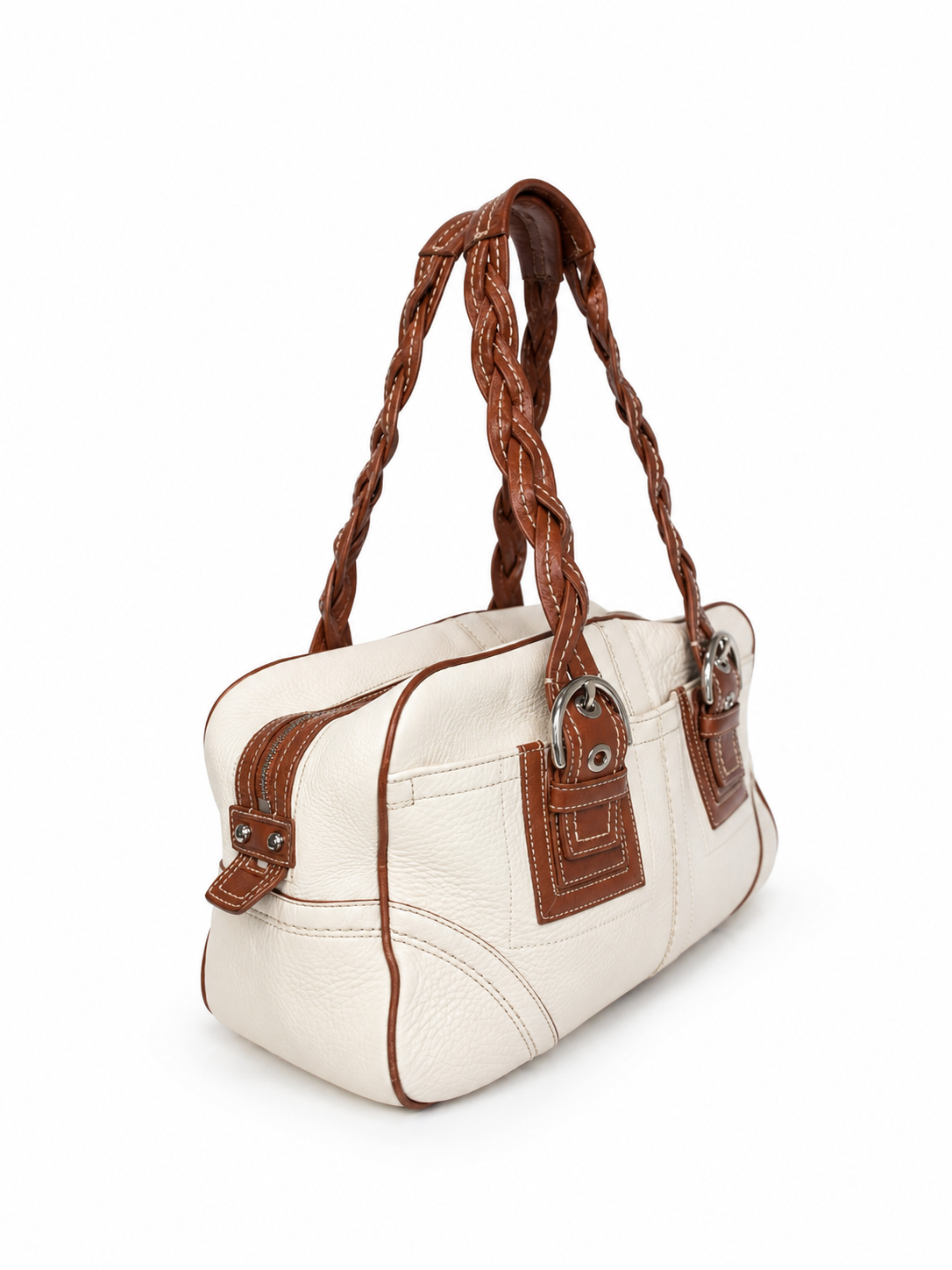 Coach Hampton Braided Leather Satchel