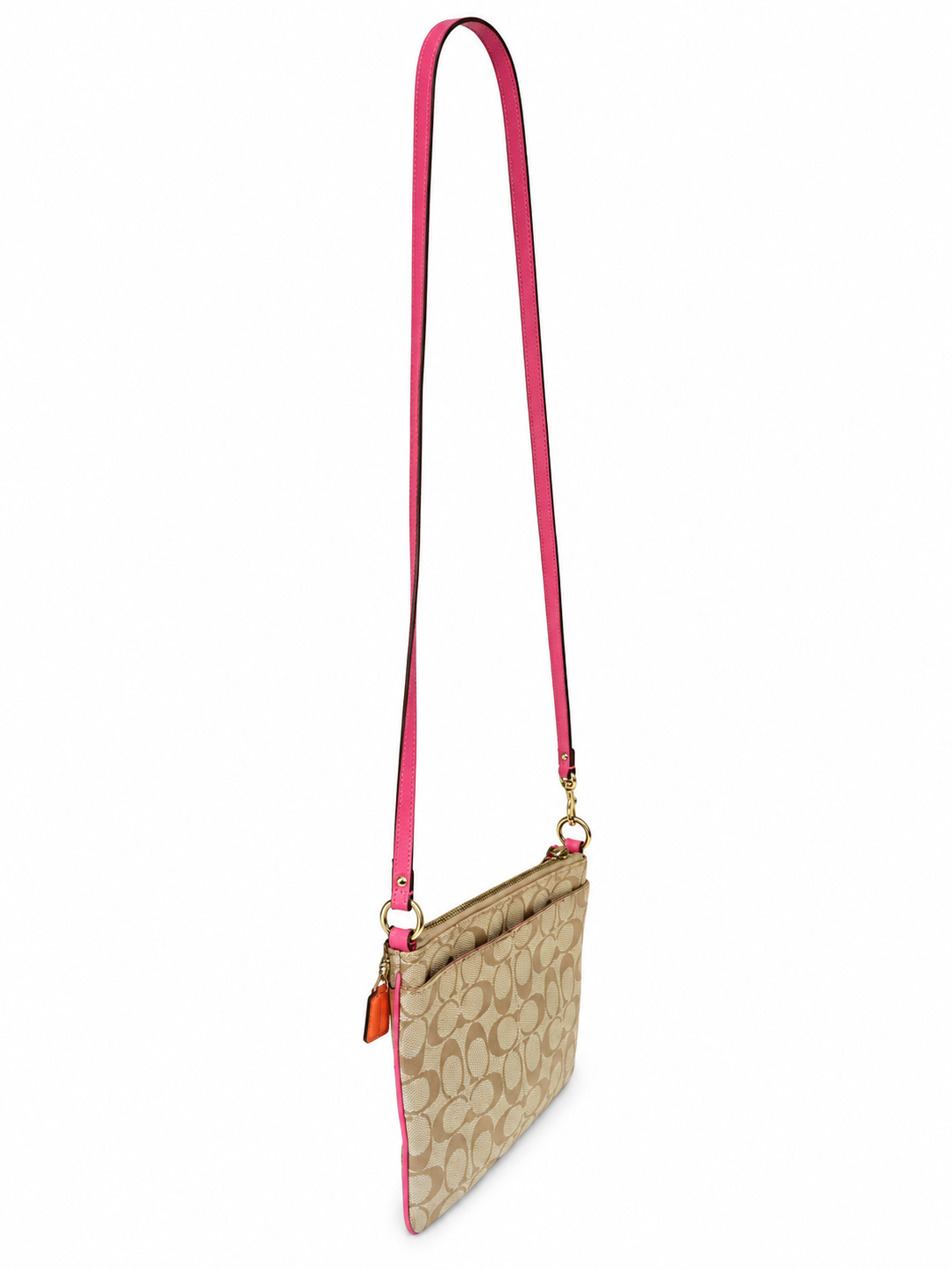 Coach pink and orange crossbody