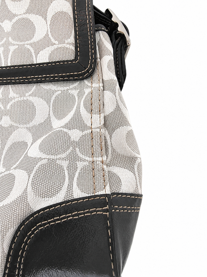 Coach Hampton Signature Flap Turnlock Shoulder Bag