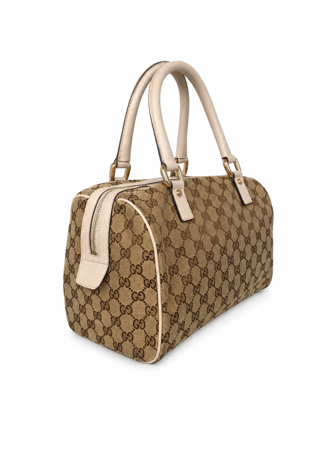 Gucci Vintage Beige GG Monogram Canvas Abbey Bag