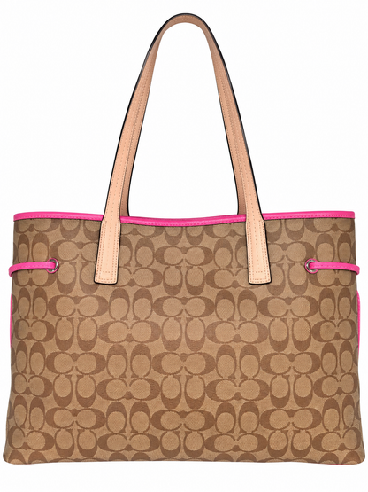 Coach Signature Stripe Drawstring Carryall Tote bag