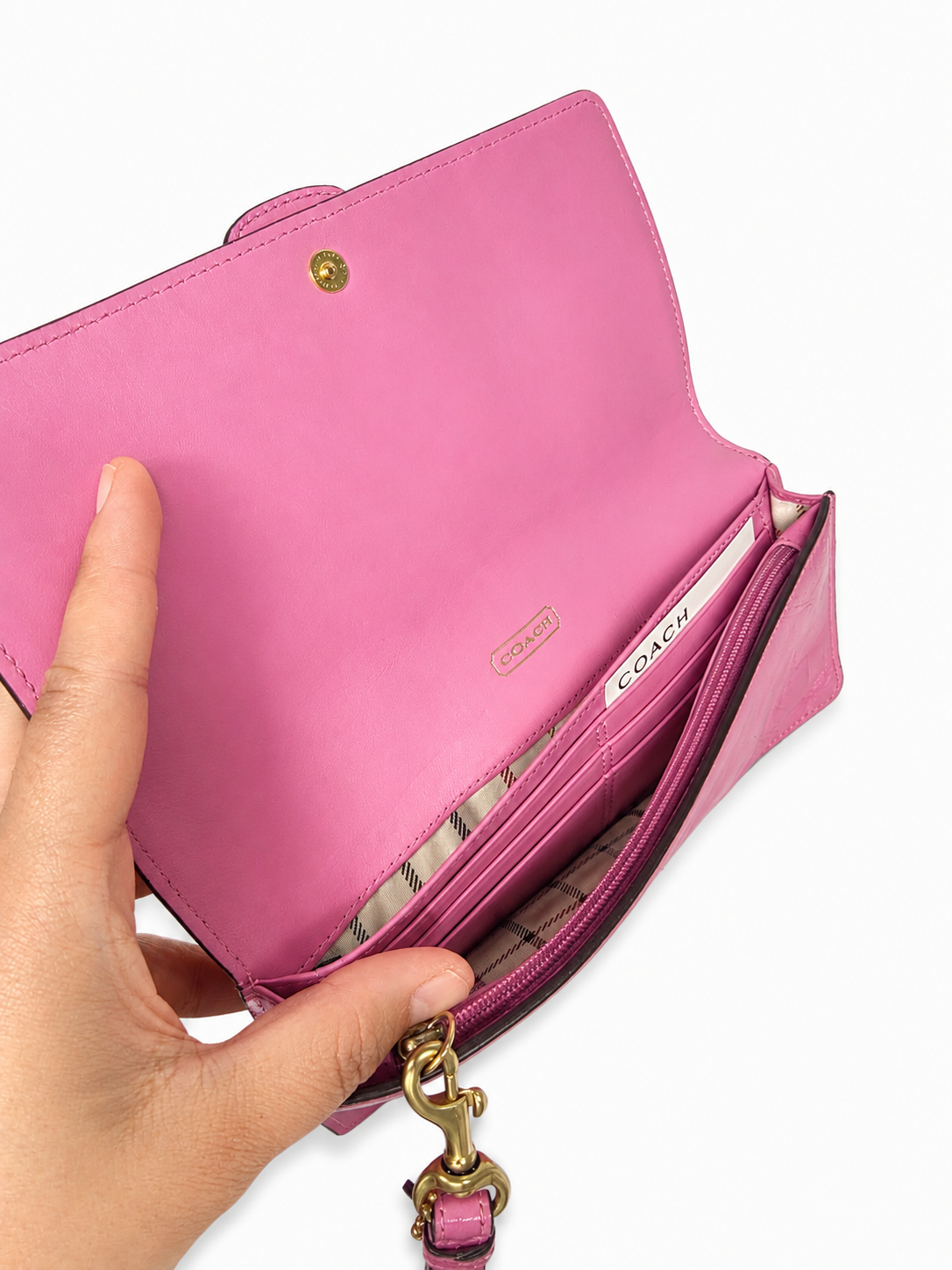 Coach Soho Leather Buckle Slim Envelope Wallet/Wristlet