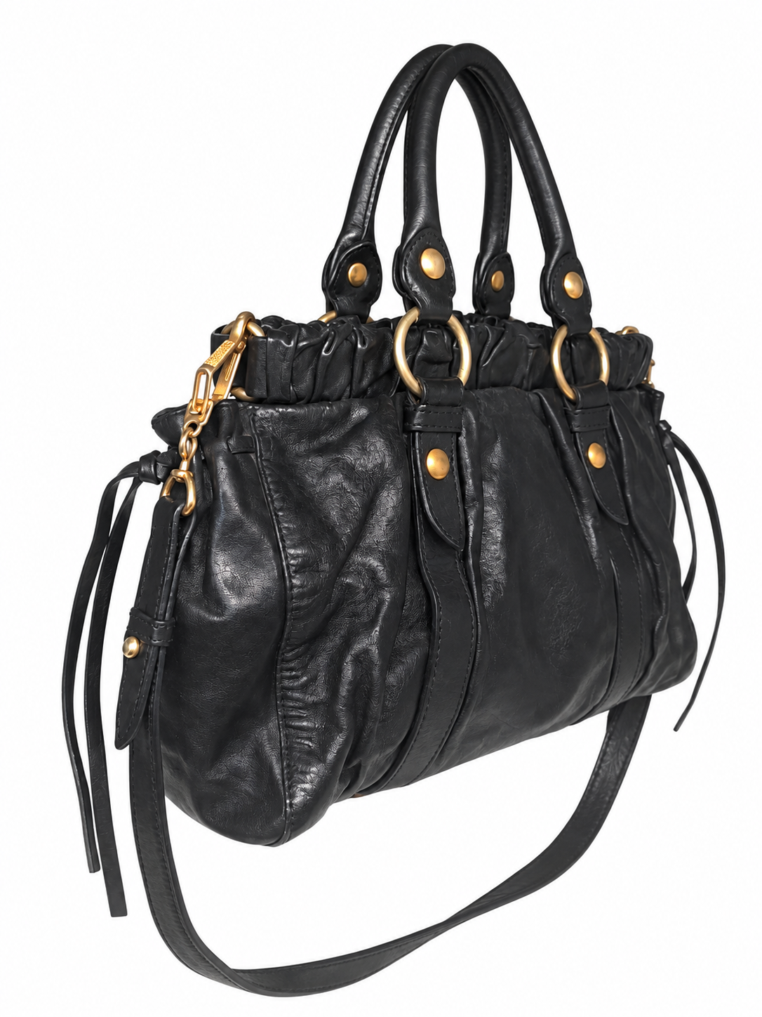 Miu Miu Vitello Lux Gathered Satchel bag