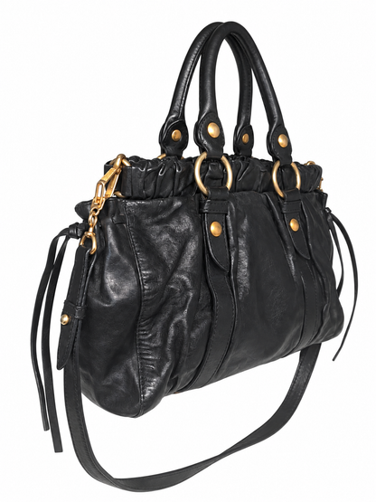 Miu Miu Vitello Lux Gathered Satchel bag