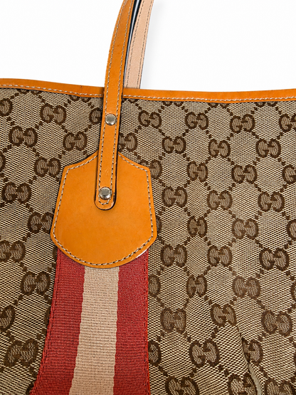 Gucci Jolie GG Canvas Web Stripe Tote Bag