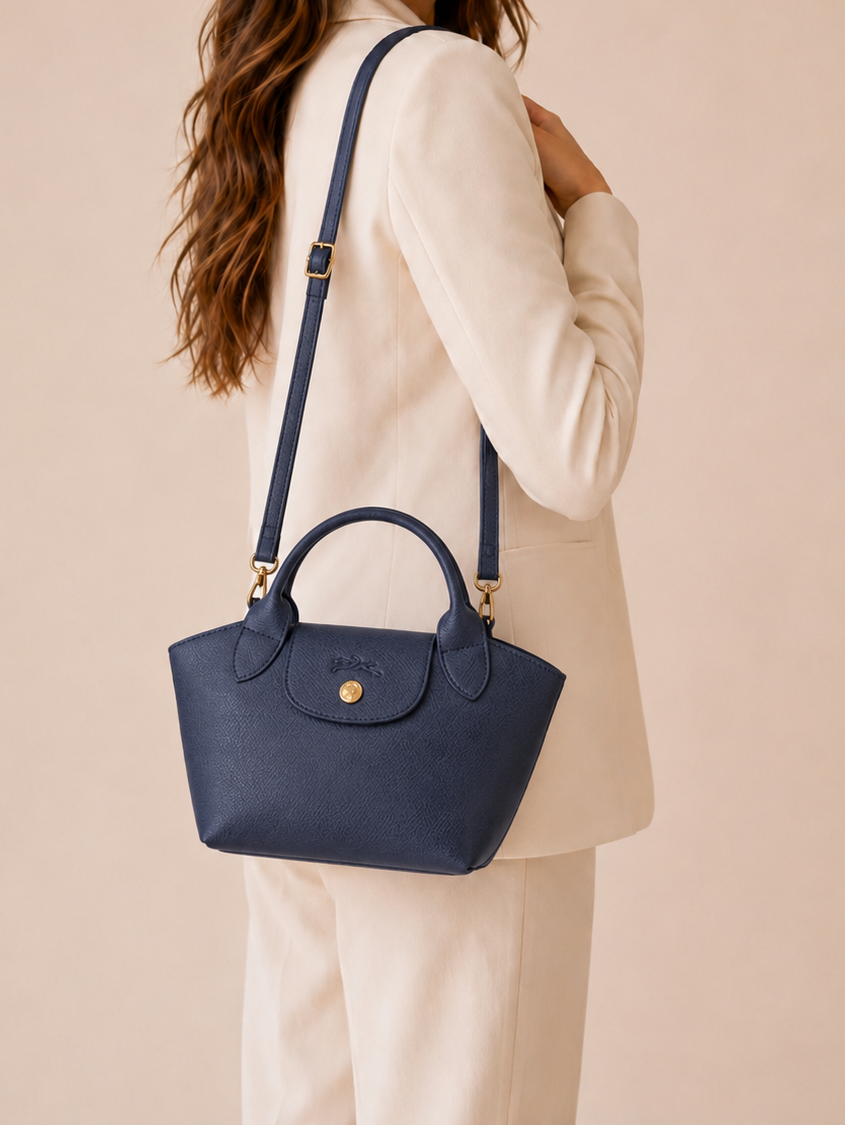 Longchamp Épure XS Textured Bag - Navy Blue