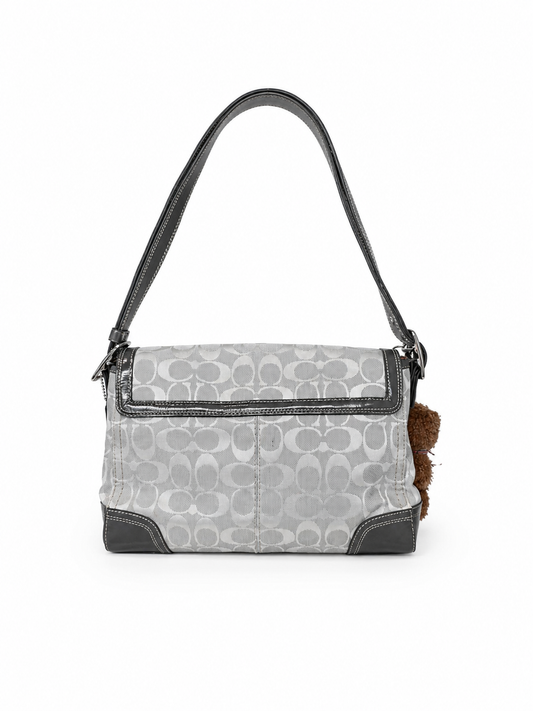 Coach Hampton Signature Flap Turnlock Shoulder Bag