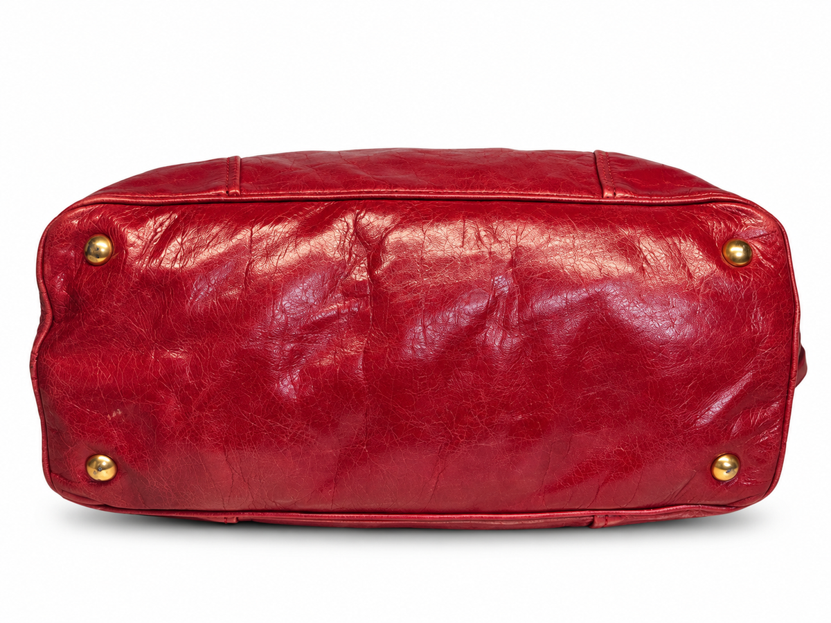 Miu Miu Vitello Shine Double Zip Tote Bag