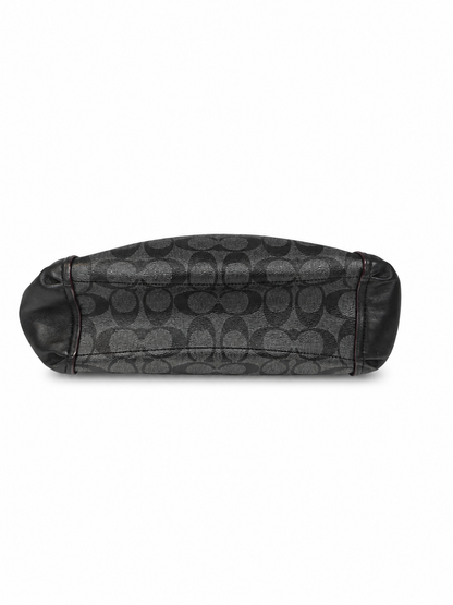 Coach Mini Brooke Carryall - Black Signature Canvas & Exotic Python Trim Satchel