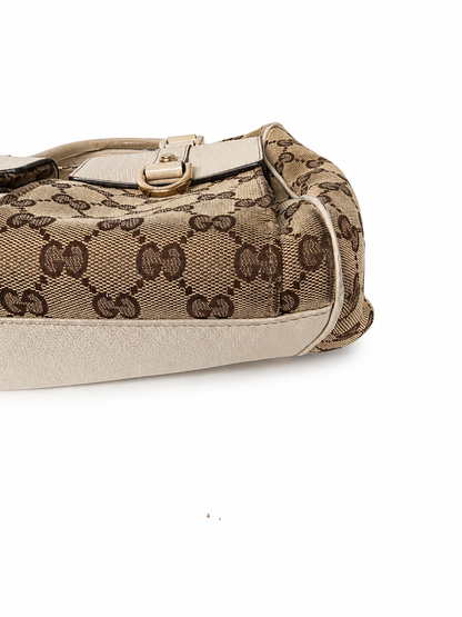 Gucci Vintage Beige GG Monogram Canvas Abbey Bag
