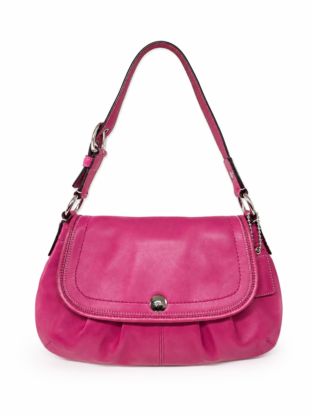 Vintage Coach Soho Pink Leather Flap Shoulder Bag
