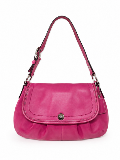 Vintage Coach Soho Pink Leather Flap Shoulder Bag