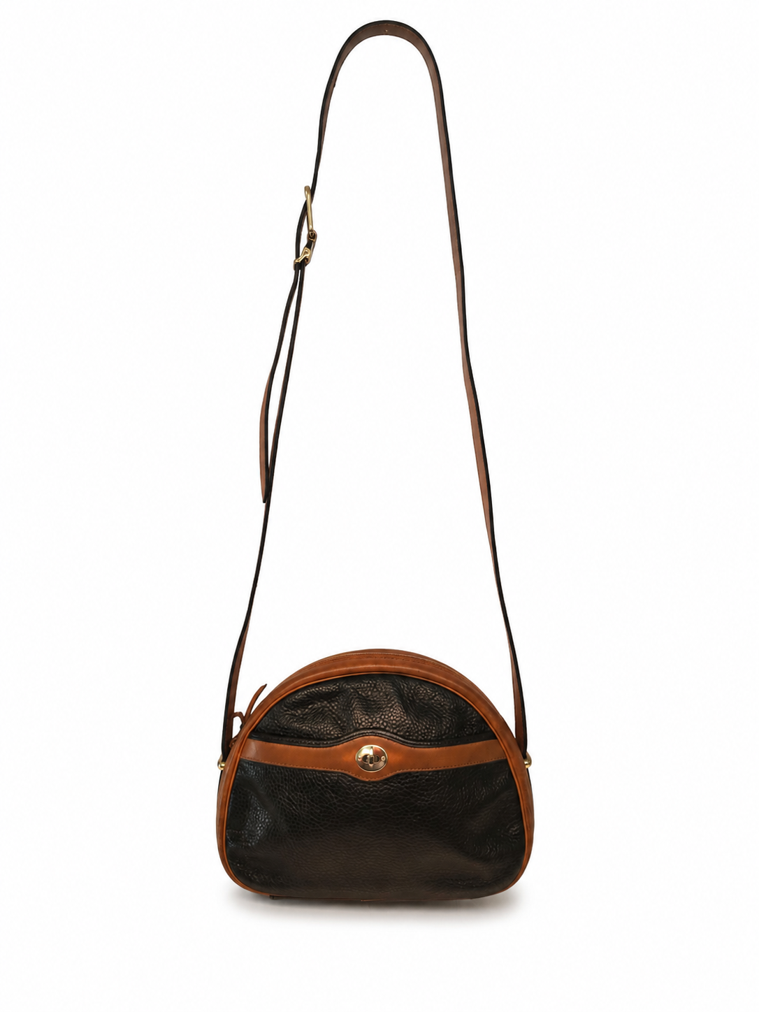 Vintage Christian Dior Grained Leather Domed Crossboday Bag