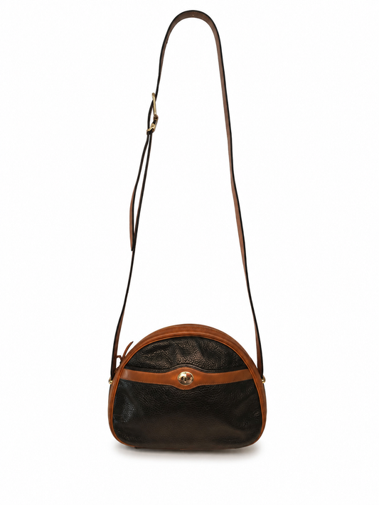 Vintage Christian Dior Grained Leather Domed Crossboday Bag
