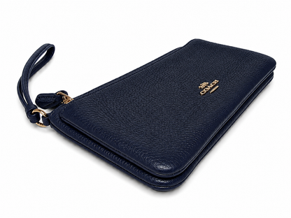 Coach Double Zip Wallet/Wristlet in Signature Crossgrain Leather