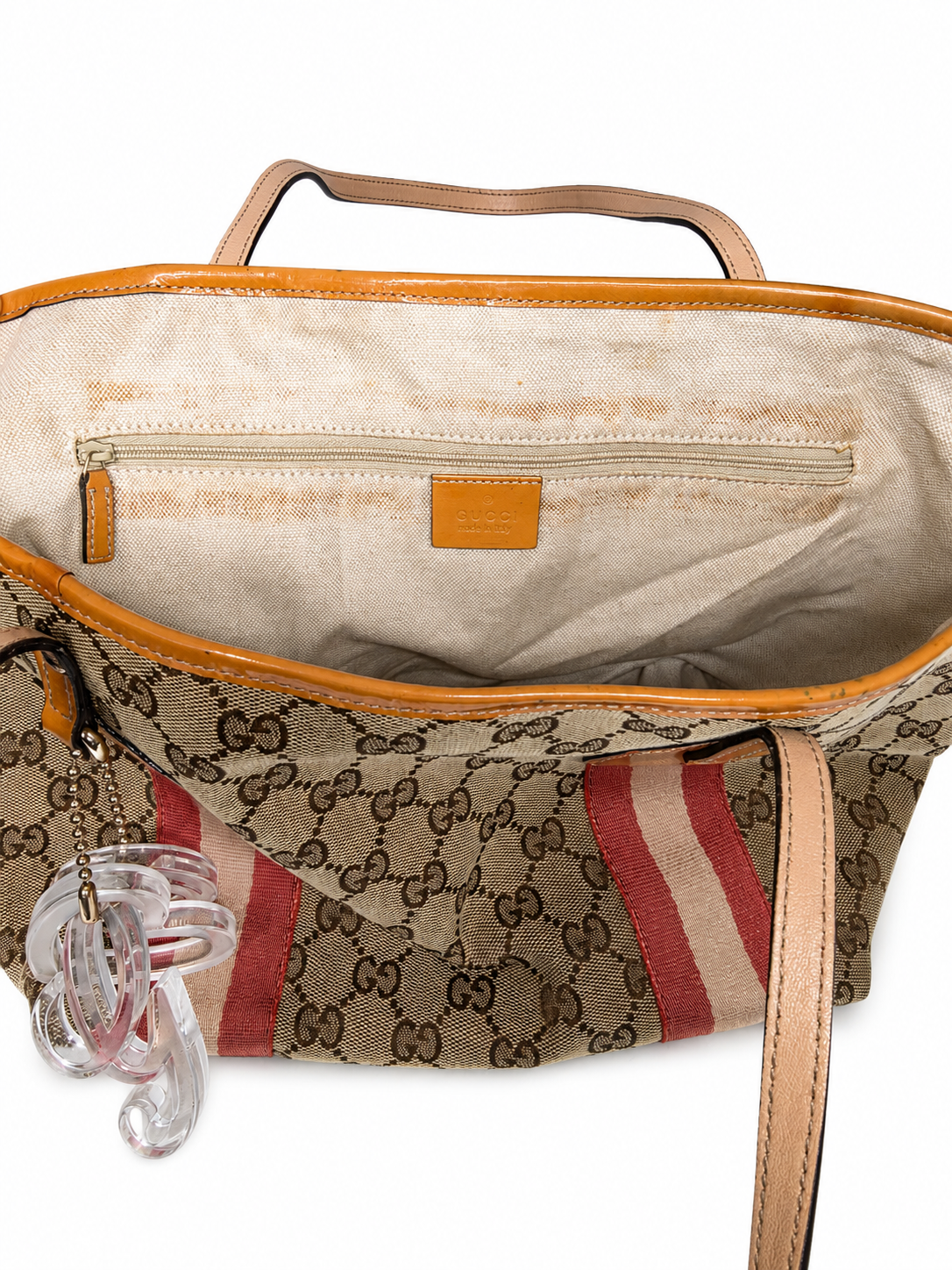 Gucci Jolie GG Canvas Web Stripe Tote Bag