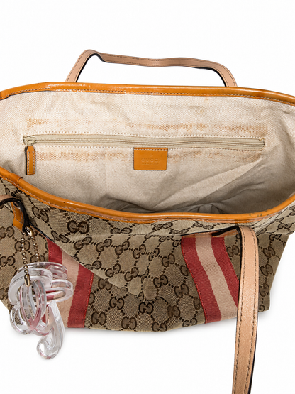 Gucci Jolie GG Canvas Web Stripe Tote Bag