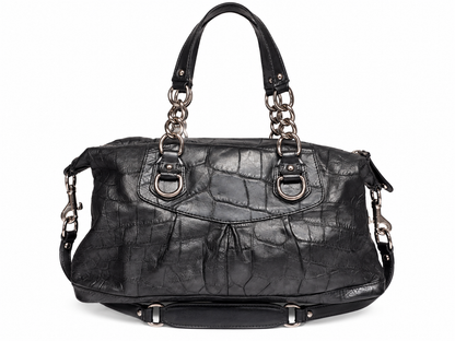 Coach Ashley Satchel in Dark grey Crocodile-embossed leather
