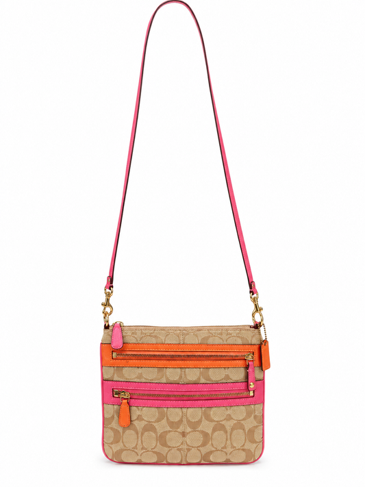 Coach pink and orange crossbody