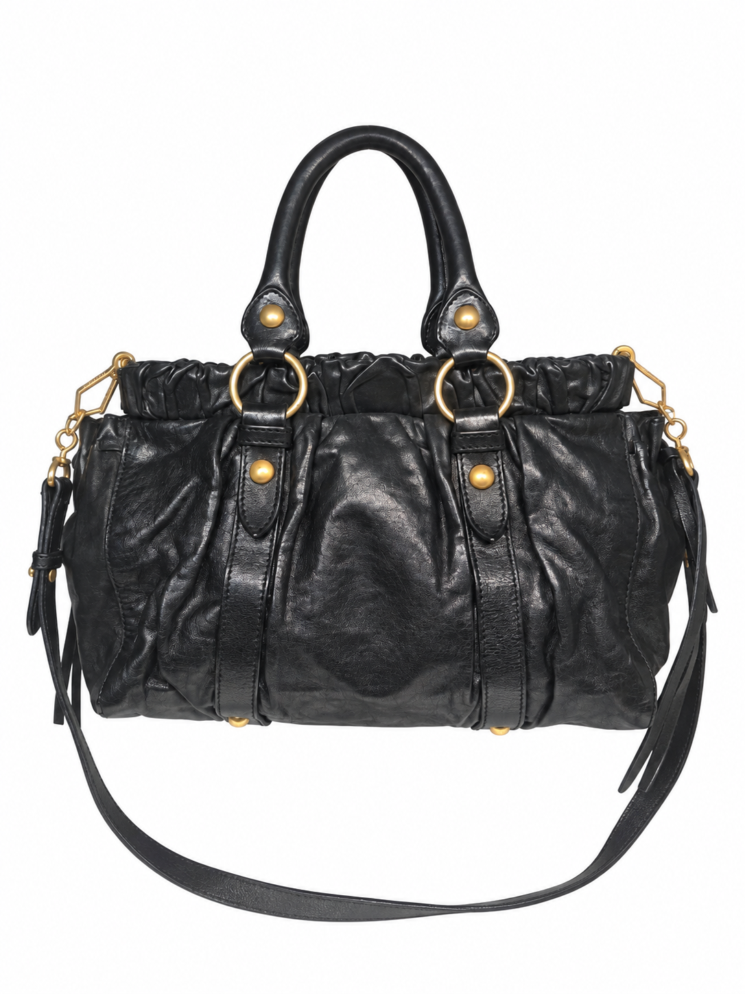 Miu Miu Vitello Lux Gathered Satchel bag