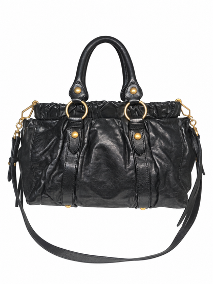 Miu Miu Vitello Lux Gathered Satchel bag