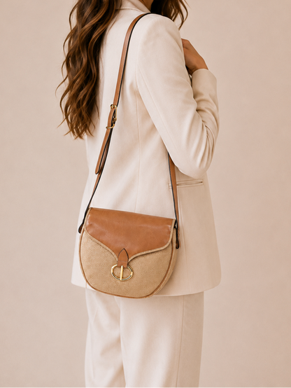 Vintage Christian Dior Leather Saddle Crossbody Bag