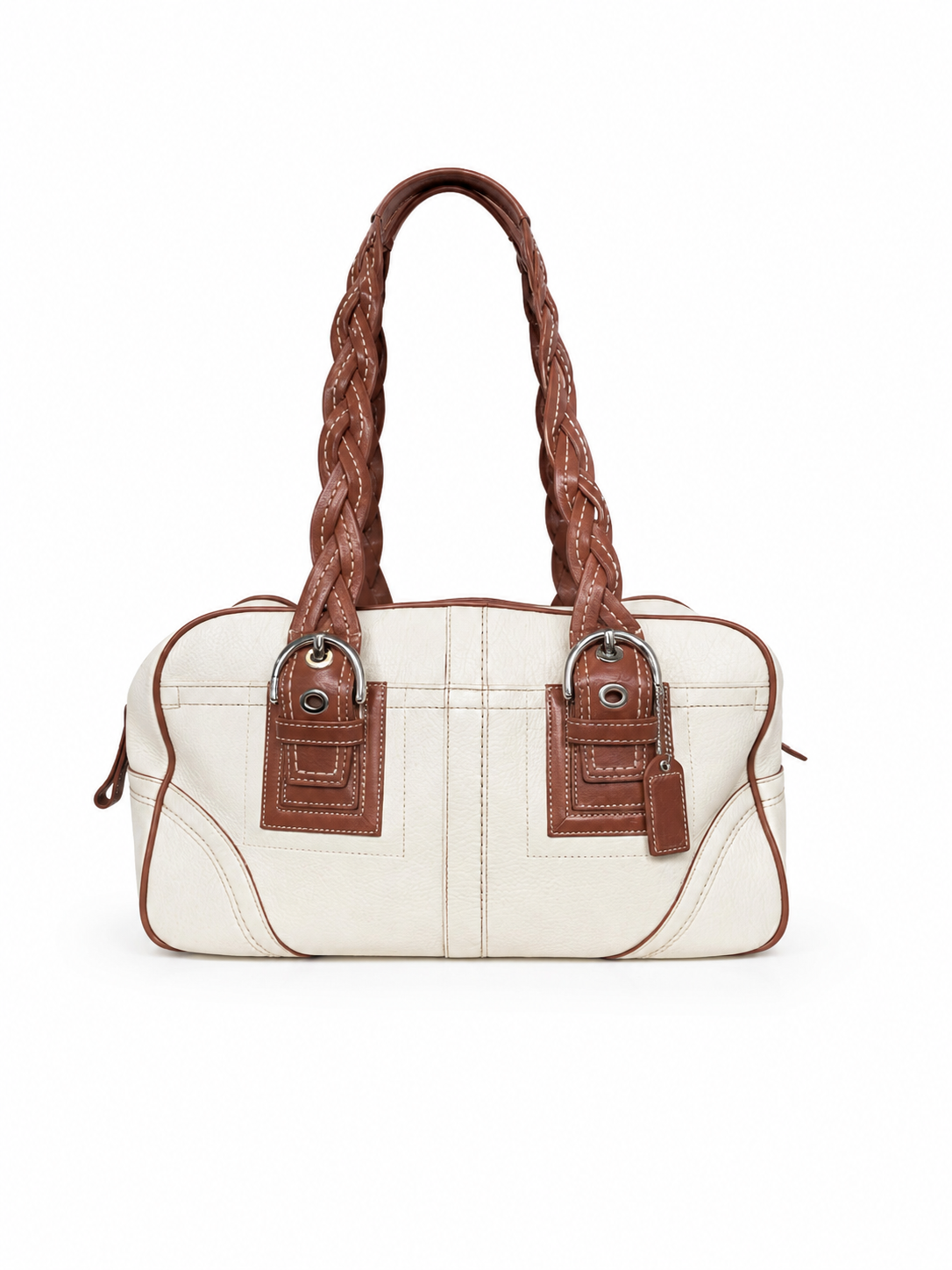 Coach Hampton Braided Leather Satchel