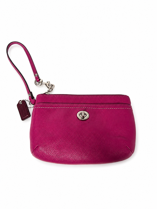 Coach Park Pebbled Leather Turnlock Wristlet