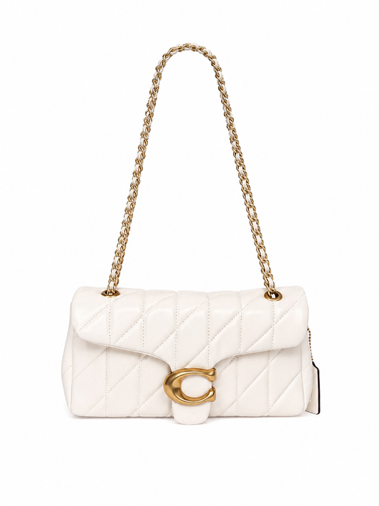 Quilted Tabby Shoulder Bag 26 White