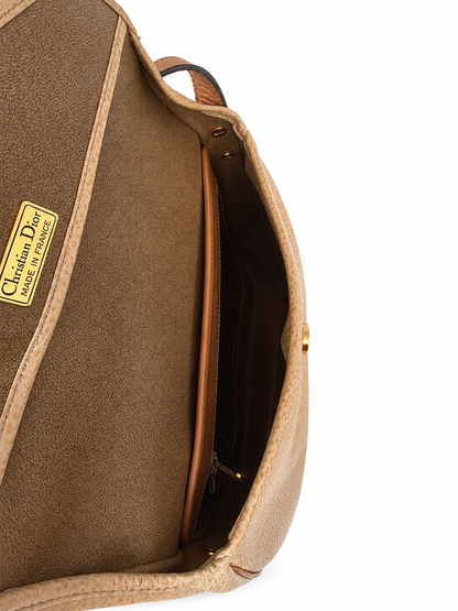 Vintage Christian Dior Leather Saddle Crossbody Bag