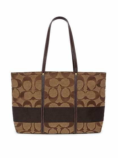 Vintage Coach Heritage Signature Stripe Tote Bag