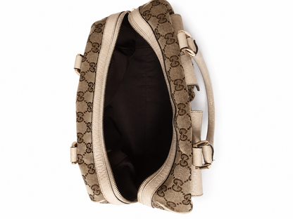 Gucci Vintage Beige GG Monogram Canvas Abbey Bag