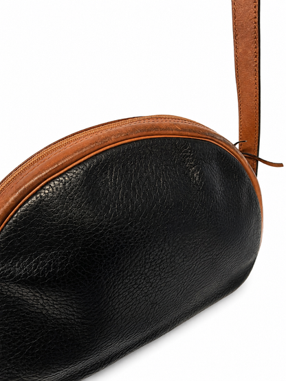 Vintage Christian Dior Grained Leather Domed Crossboday Bag