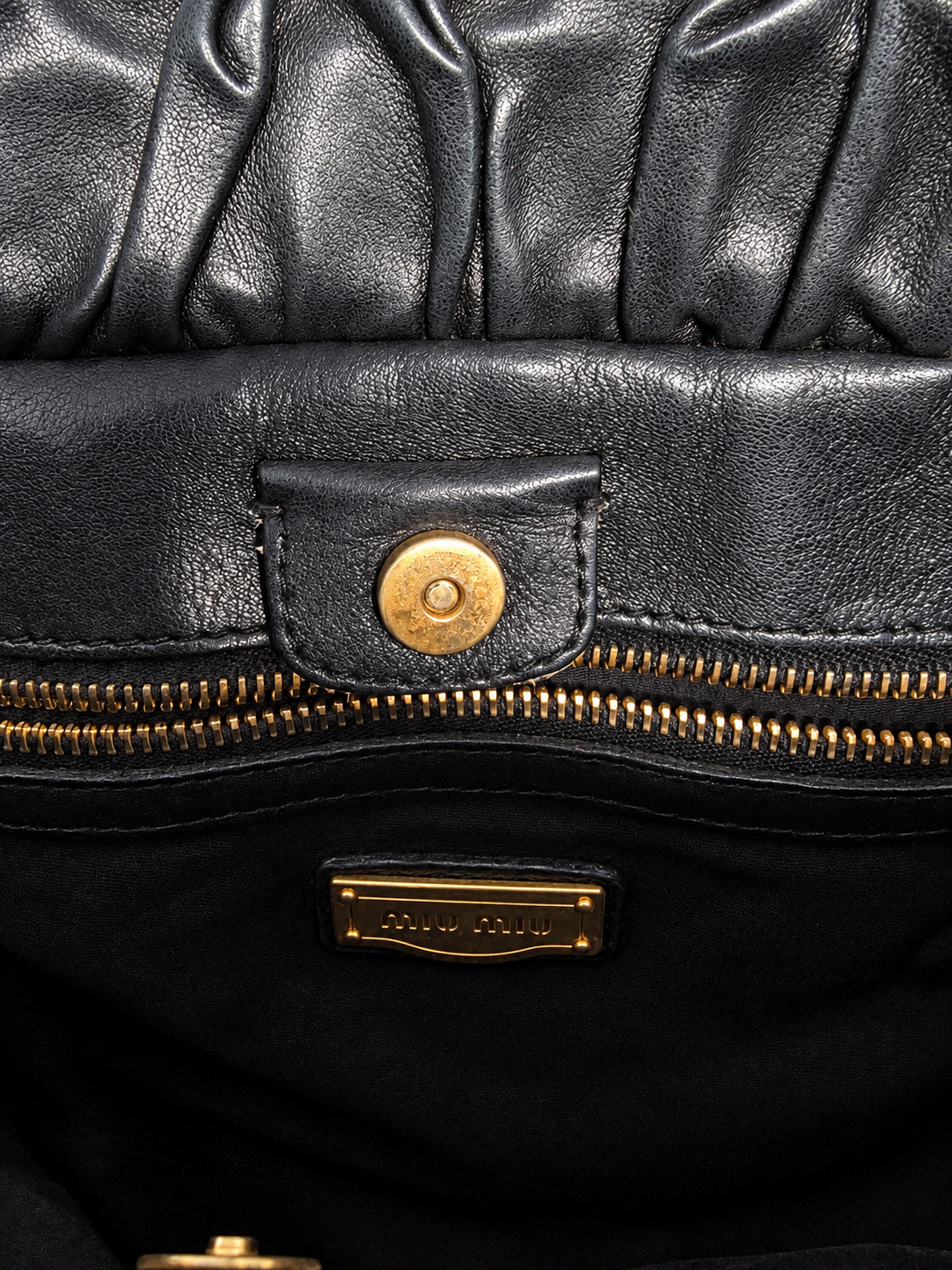 Miu Miu Vitello Lux Gathered Satchel bag