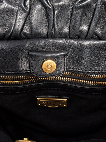 Miu Miu Vitello Lux Gathered Satchel bag
