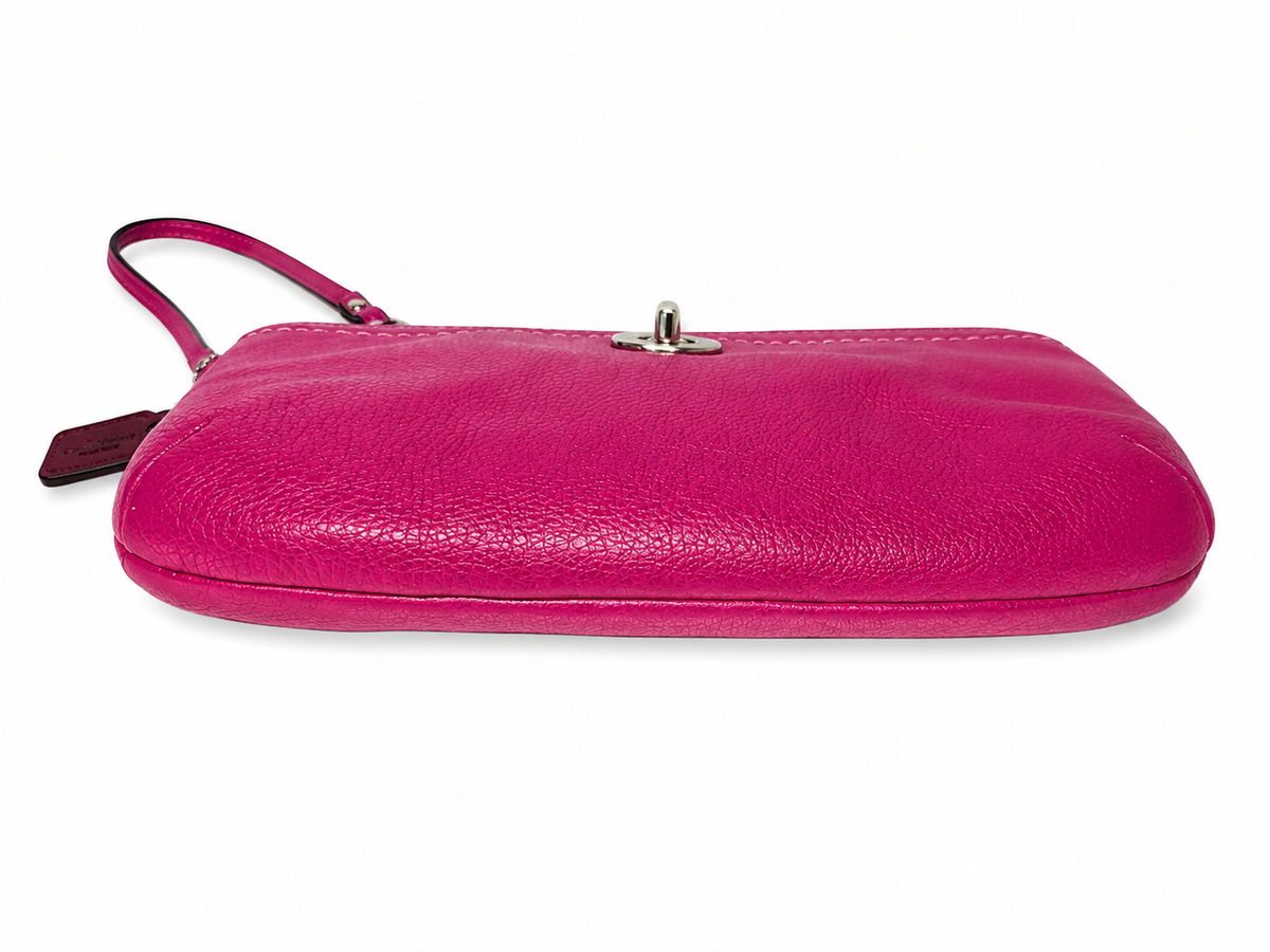 Coach Park Pebbled Leather Turnlock Wristlet