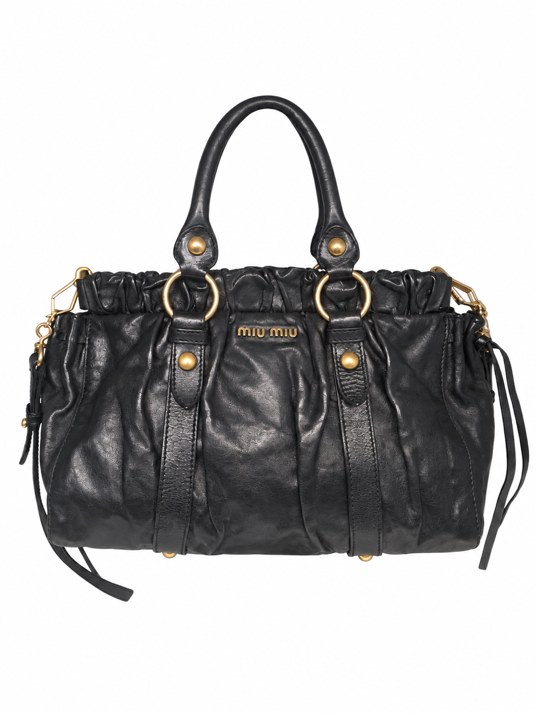 Miu Miu Vitello Lux Gathered Satchel bag