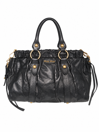 Miu Miu Vitello Lux Gathered Satchel bag