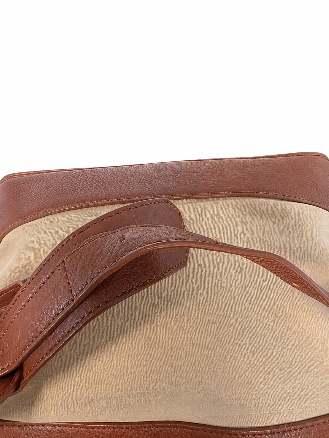 Burberry Leather- Trimmed Canvas Drawstring Bucket Bag