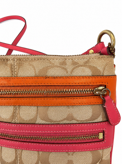 Coach pink and orange crossbody